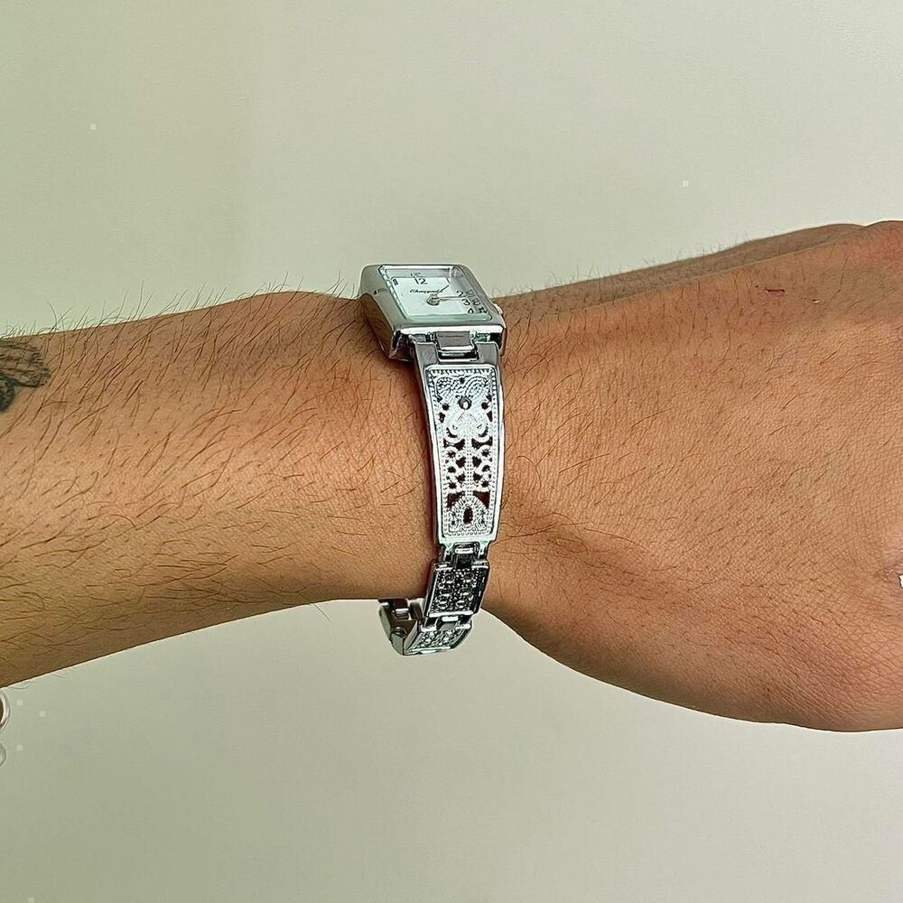 y2k style cute rectangle stainless steel quartz luxury watch - Picture 3 of 8